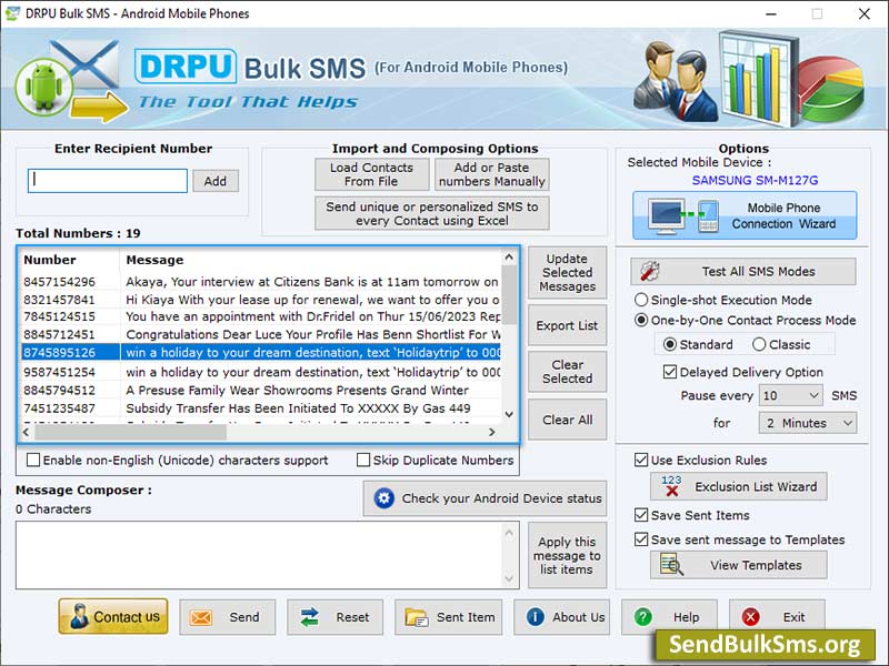Screenshot of SMS Apps Android Software