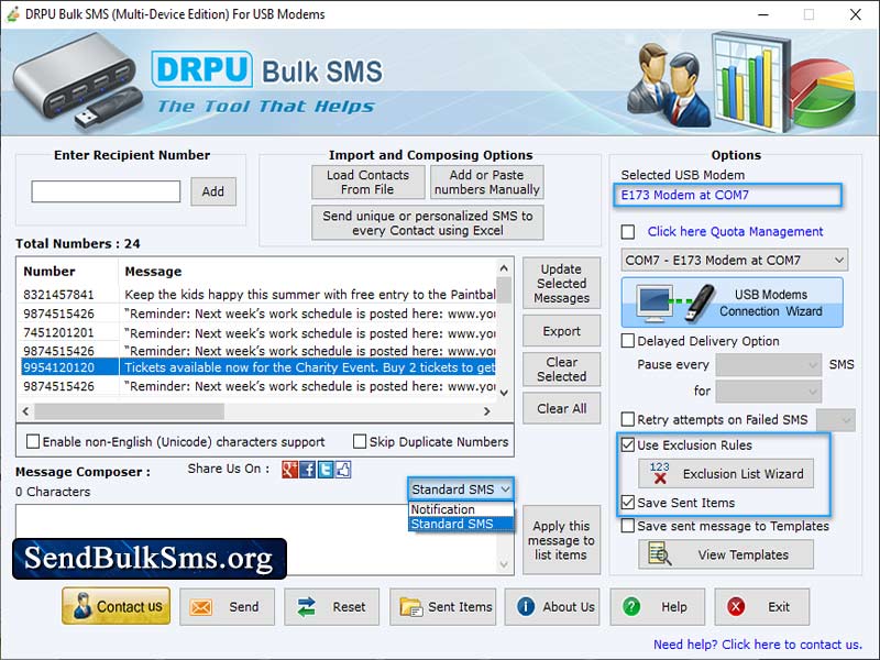 Windows 7 Bulk SMS Tool for Multi USB Modem 8.1.1 full