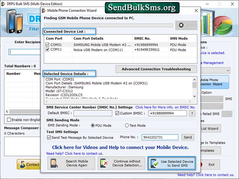 Send Bulk SMS program for Multi Mobile Windows 11 download