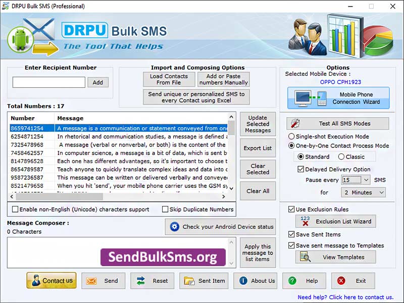 Screenshot of Text Message from Computer