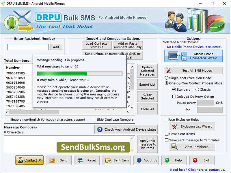 Send Bulk SMS Android Mobile software