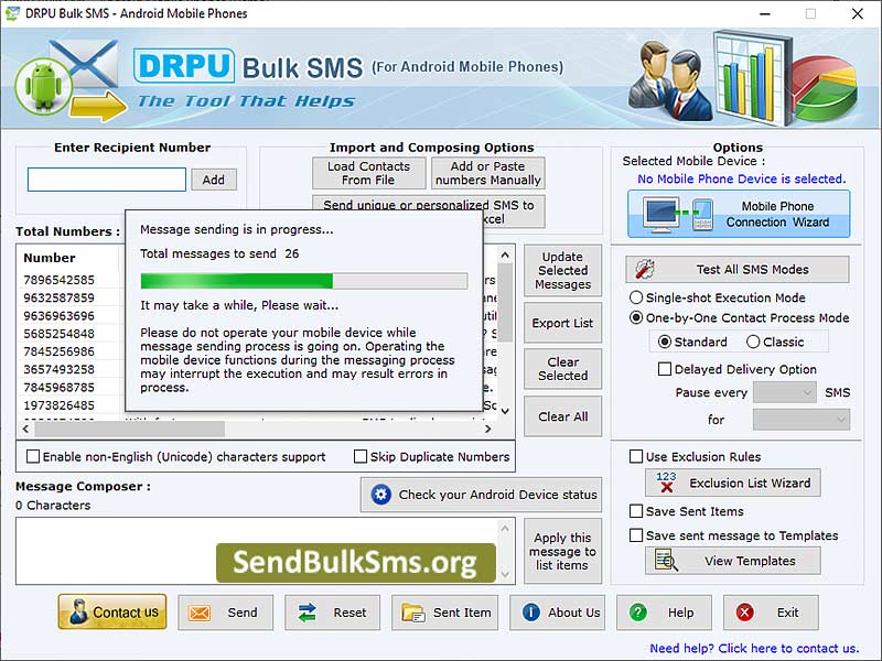 Send Bulk SMS Android Mobile screenshot