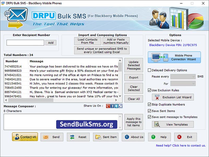 Windows 7 Blackberry Text SMS Program 6.6.6 full