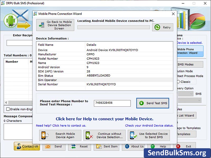 Screenshot of Send Bulk SMS For Professional