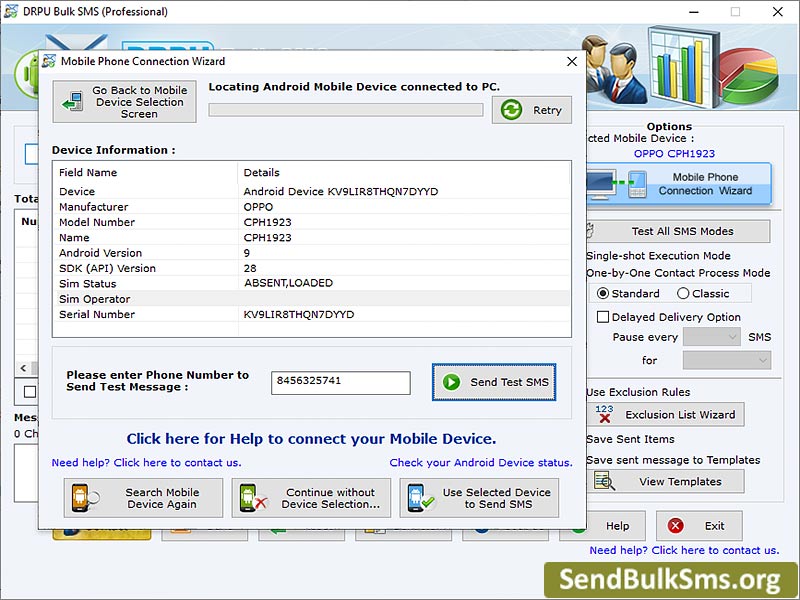 Screenshot of Professional Send Bulk SMS