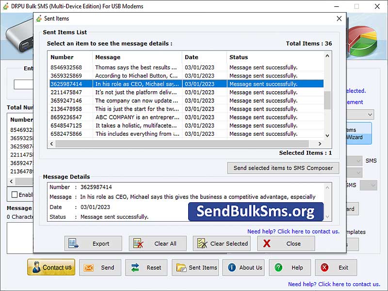 Send Bulk SMS Program screenshot