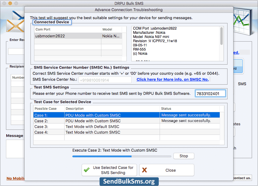 Mac Send Bulk SMS Software for GSM mobile