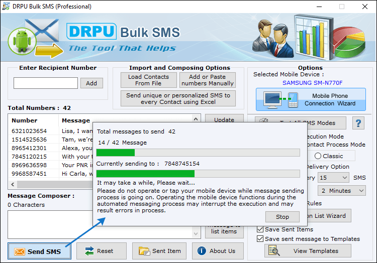 Send Bulk SMS Software – Professional